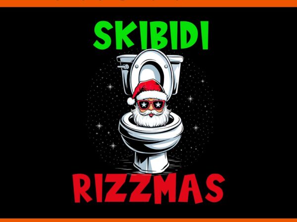 Skibidi rizzmas toilet santa white elephant christmas png, skibidi rizzmas santa png t shirt template vector