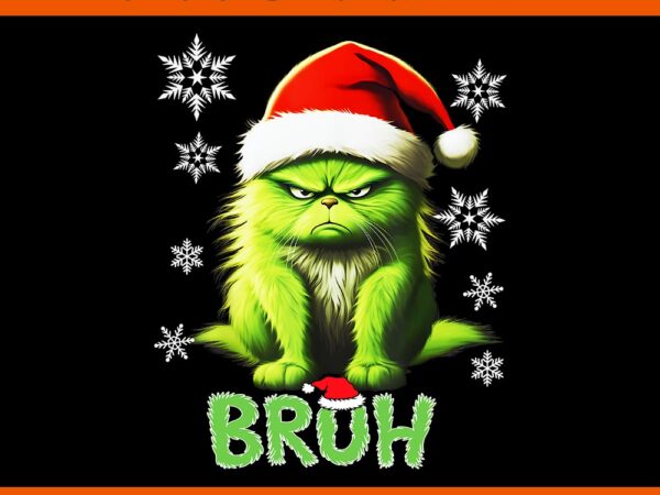 Cat bruh christmas png, funny christmas bruh png t shirt vector file