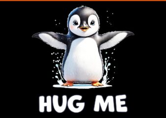 Cute Penguin Hug Me PNG