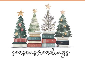 Vintage Seasons Readings All Booked For Christmas PNG, Books Club Christmas PNG