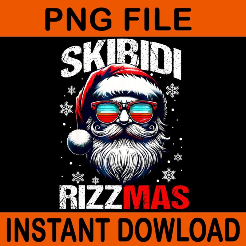 Skibidi Rizzmas Santa PNG, Santa Rizzmas Christmas PNG, Skibidi Santa Christmas PNG