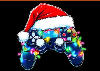 Video Game Controller Christmas Santa PNG, Hat Gamer Christmas PNG