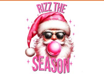 Rizz The Season Santa PNG, Christmas Rizzmas Pink Santa Rizzler PNG