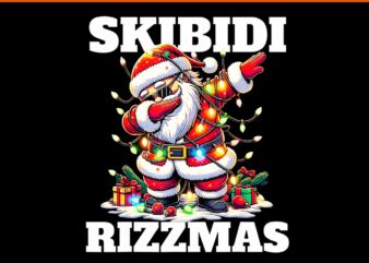 Skibidi Rizzmas Santa Claus PNG, Skibidi Santa Christmas PNG, Skibidi Santa Dabbing PNG