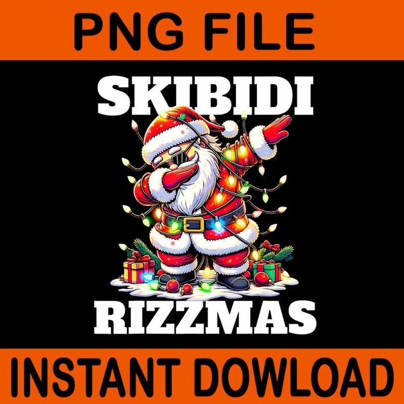 Skibidi Rizzmas Santa Claus PNG, Skibidi Santa Christmas PNG, Skibidi Santa Dabbing PNG