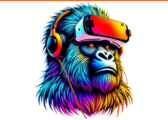 Funny gorilla vr playing gamer png