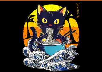 Funny Japanese Cat Ramen Anime PNG, Kawaii Cat PNG