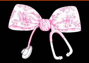 Pink Coquette Nurse Stethoscope Bow Nurse PNG