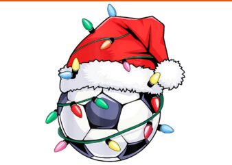 Christmas Soccer Player Sport Santa Hat Xmas PNG, Soccer Christmas PNG, Soccer Hat Santa PNG