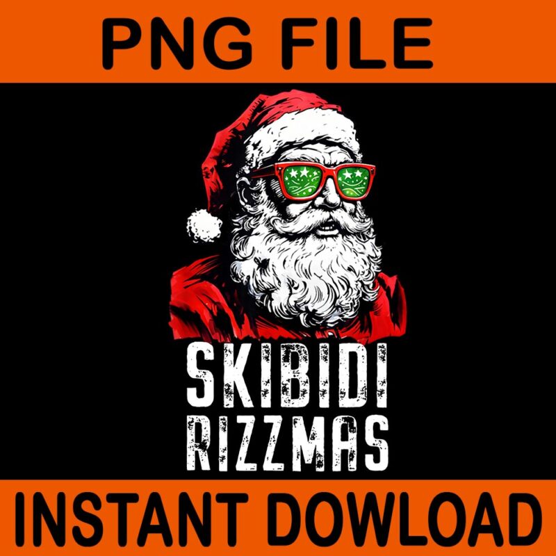 Skibidi Rizzmas Santa PNG, Santa Rizzmas Christmas PNG, Skibidi Santa Christmas PNG