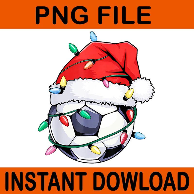 Christmas Soccer Player Sport Santa Hat Xmas PNG, Soccer Christmas PNG, Soccer Hat Santa PNG