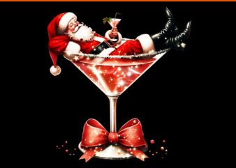 Santa’s Hot Mess Christmas Martini Xmas PNG