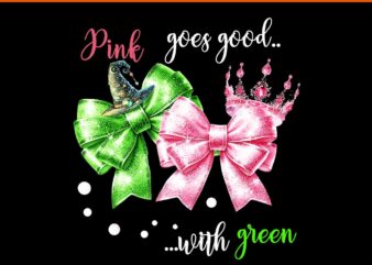 Pink Goes Good With Green Bow PNG