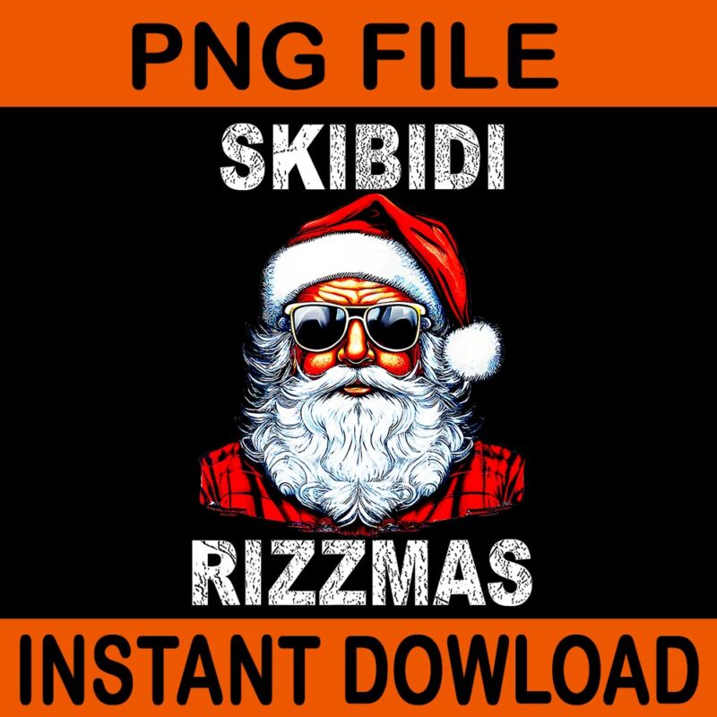 Skibidi Rizzmas Santa PNG, Santa Rizzmas Christmas PNG, Skibidi Santa Christmas PNG