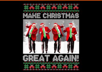 Santa Trump Dance Make Christmas Great Again Ugly Sweater PNG