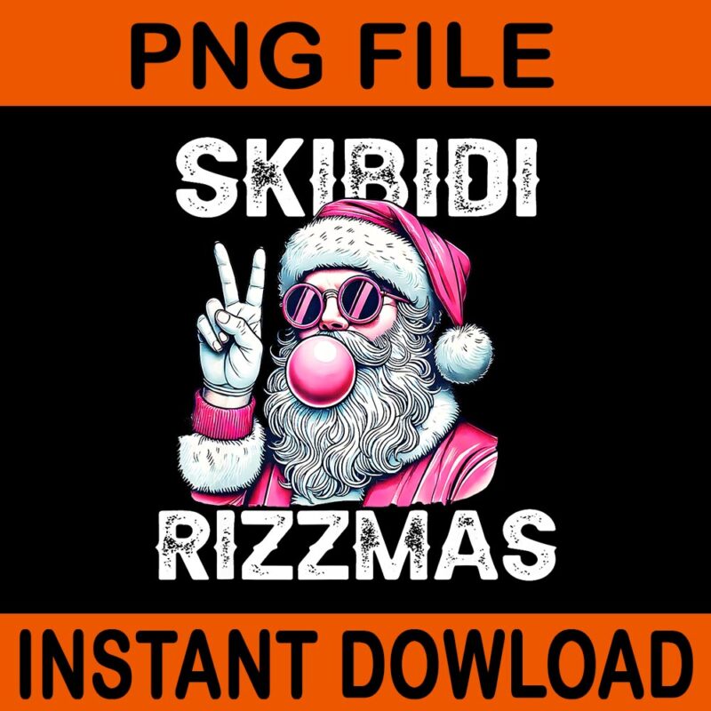 Skibidi Rizzmas Santa PNG, Santa Rizzmas Christmas PNG, Santa Blowing Christmas PNG