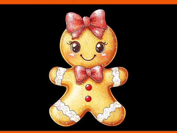 Coquette bow christmas girly gingerbread cookie baking png, gingerbread gril christmas png t shirt vector file