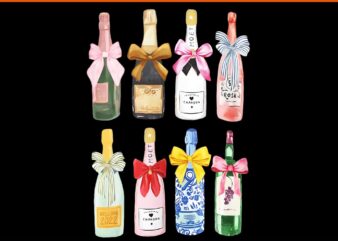 Christmas Champagne Cool Glass Coquette Bottle PNG