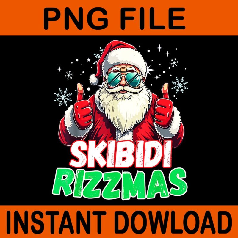 Skibidi Rizzmas Santa PNG, Christmas Rizz Santa Claus Charisma PNG, Skibidi Rizzmas Christmas PNG