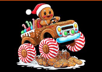 Monster Truck Gingerbread Man Christmas Baking PNG, Truck Gingerbread Man Christmas