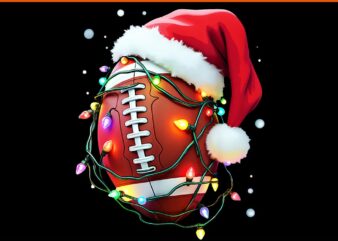 Santa Sports Christmas Football PNG, Football Christmas PNG