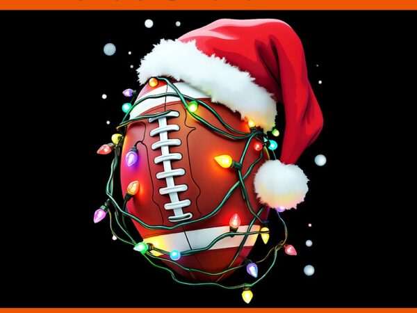 Santa sports christmas football png, football christmas png t shirt template vector