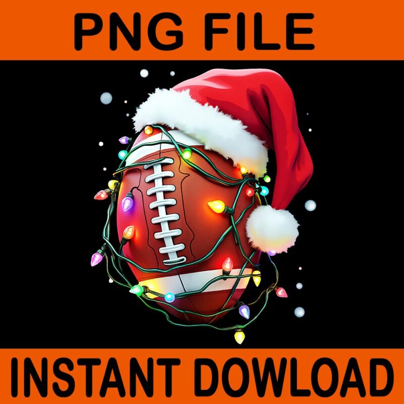 Santa Sports Christmas Football PNG, Football Christmas PNG