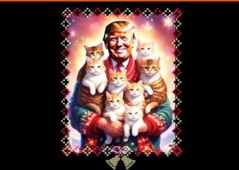 Trump Ugly Christmas PNG, Cat Trump Christmas PNG