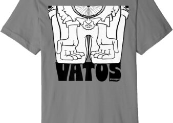 _Vatos Prayer – Bold Black and White Line Art Design_ Premium T-Shirt