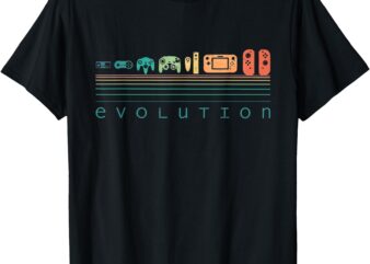 Video Game Controller Evolution 80s 90s Retro Gaming Gamer T-Shirt