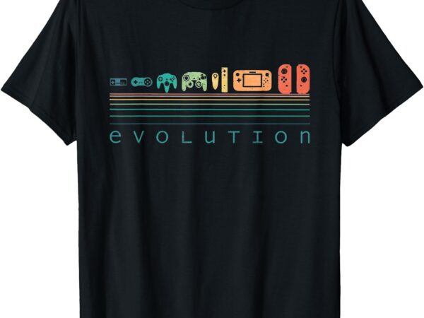 Video game controller evolution 80s 90s retro gaming gamer t-shirt