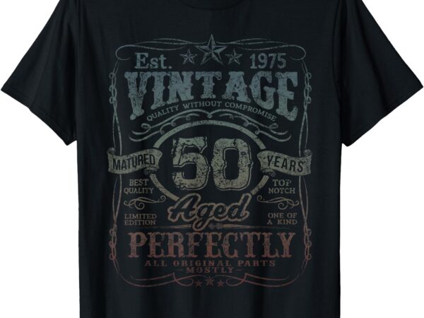 Vintage 1975 limited edition shirt 50 year old 50th birthday t-shirt