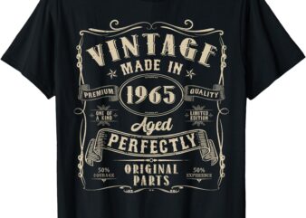 Vintage 60th Birthday Decorations Men Funny 1965 60 Birthday T-Shirt