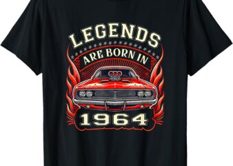 Vintage Birthday 1964 Muscle Car Lover Gift Men Boy Kids T-Shirt