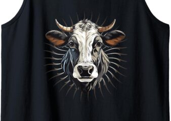 Vintage Cow Head Gifts Cow Farmer & Rancher Tank Top