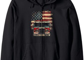 Vintage Fire Engine Zip Hoodie