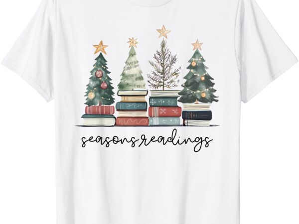 Vintage seasons readings all booked for christmas books club t-shirt