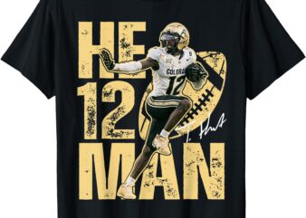 Vintage Travis Hunter He 12 Man Ball Player Funny Men Women T-Shirt