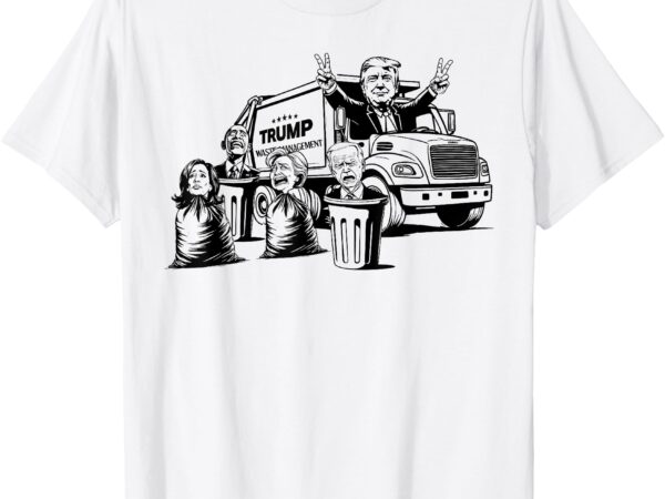 Vintage trump garbage truck waste management 47th president t-shirt