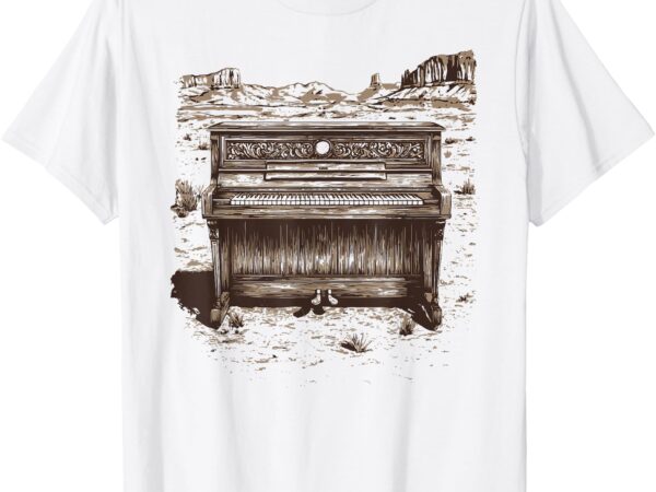 Vintage western piano player tshirt – piano shirt – piano t-shirt