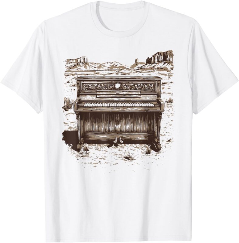 Vintage Western Piano Player Tshirt – Piano Shirt – Piano T-Shirt