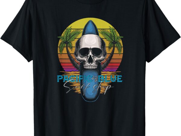 Wci pacific blue surf shop skull island t-shirt