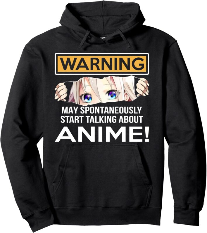 Warning May Spontaneously Talk About Anime Funny Manga Girl Pullover Hoodie