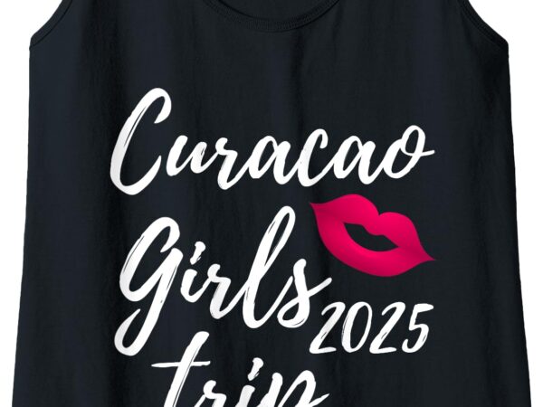 Womens curacao girls trip 2025 caribbean vacation group matching tank top t shirt design for sale