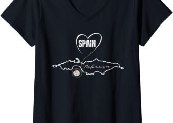 Womens Destination Discoveries Tabarca Alicante Spain V-Neck T-Shirt