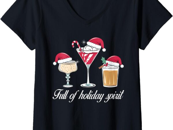 Womens full of holiday spirit v-neck t-shirt