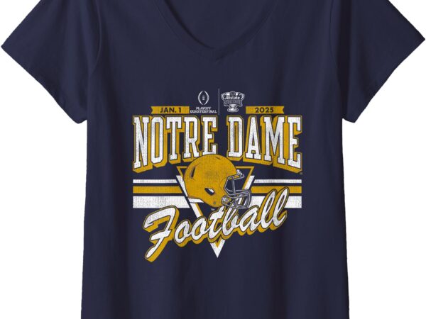 Womens notre dame fighting irish sugar bowl cfp 2024-2025 vintage v-neck t-shirt