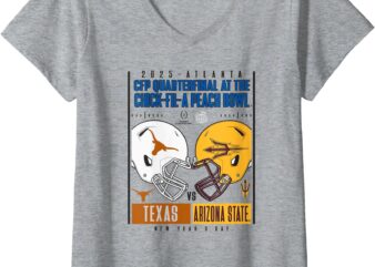 Womens Texas vs Arizona State Peach Bowl 2024-2025 CFP Quarterfinal V-Neck T-Shirt