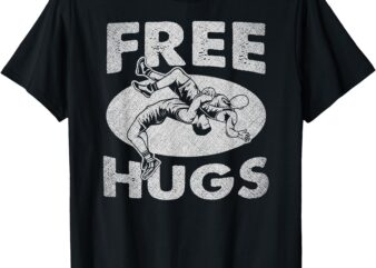 Wrestling – Funny Free Hugs Wrestling T-Shirt