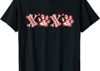 XOXO Dog Paw Print Valentines Day Dog Lovers Dog Mom Dog Dad T-Shirt